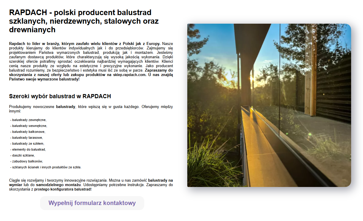 Rapdach — strona firmowa producenta